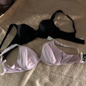 Pink Natori and black bra Tracy Ellen 34C